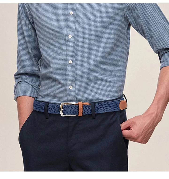 MaiKun 2PCS Canvas Men Belts Fashion Elastic Metal Pin Buckle Military Tactical Raided Stretch Woven Belts For Men For Work