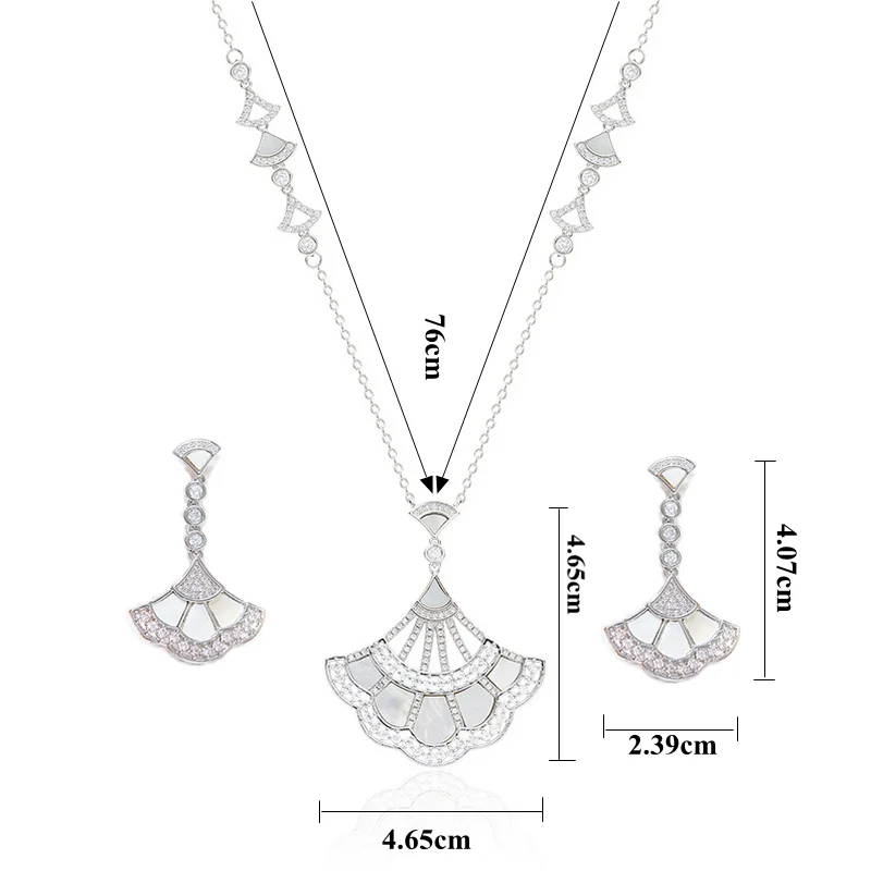 Designer Collection Dinner Party Long Necklace Earrings Inlay Cubic Zircon Carnelian Mother Of Pearl Pendant Jewelry Sets