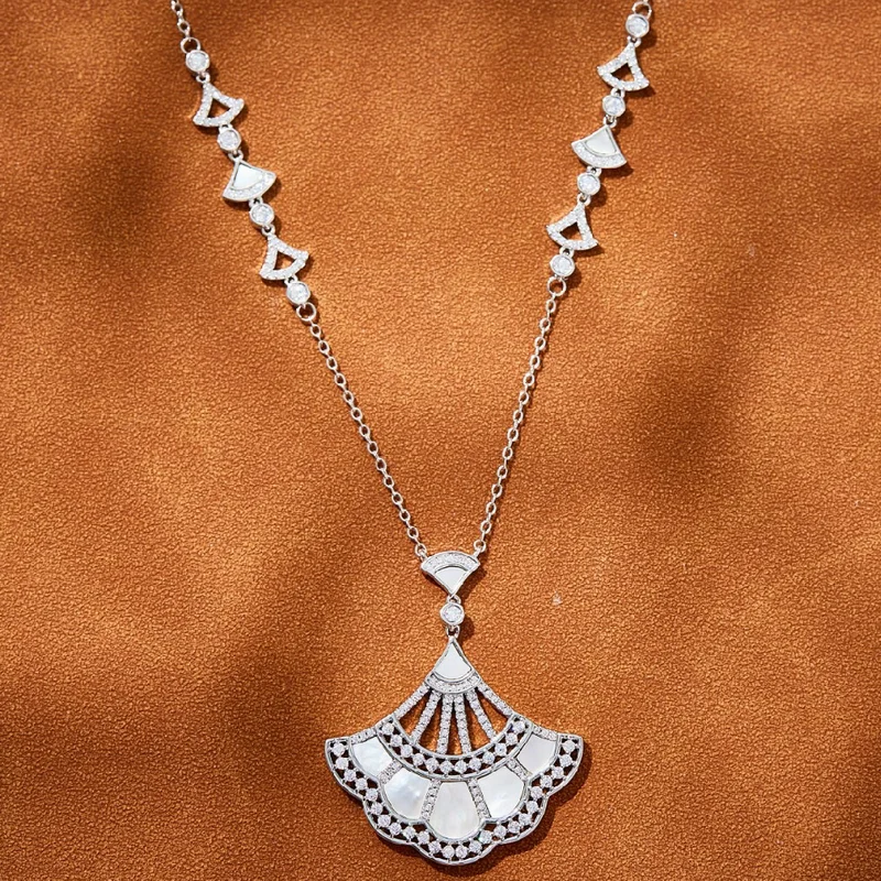 Designer Collection Dinner Party Long Necklace Earrings Inlay Cubic Zircon Carnelian Mother Of Pearl Pendant Jewelry Sets