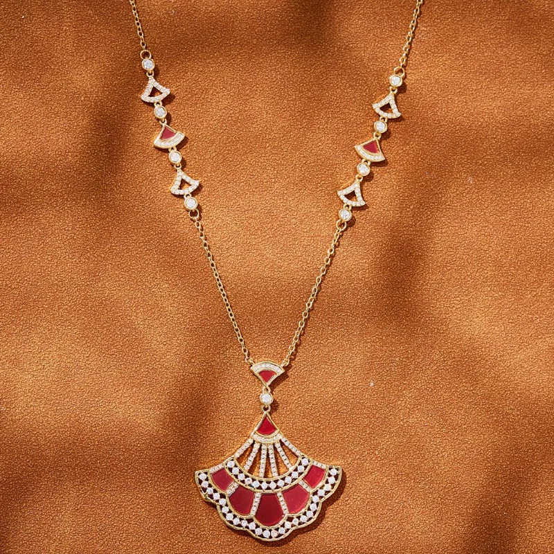 Designer Collection Dinner Party Long Necklace Earrings Inlay Cubic Zircon Carnelian Mother Of Pearl Pendant Jewelry Sets