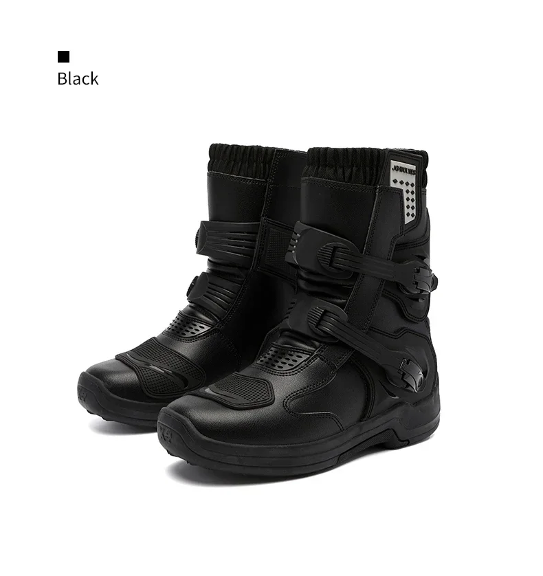 Men Riding Shoes Motorcycle Boots Waterproof Leather Motocross Boots Anti Slip Dirt Bike Off Road Racing Protective Shoes