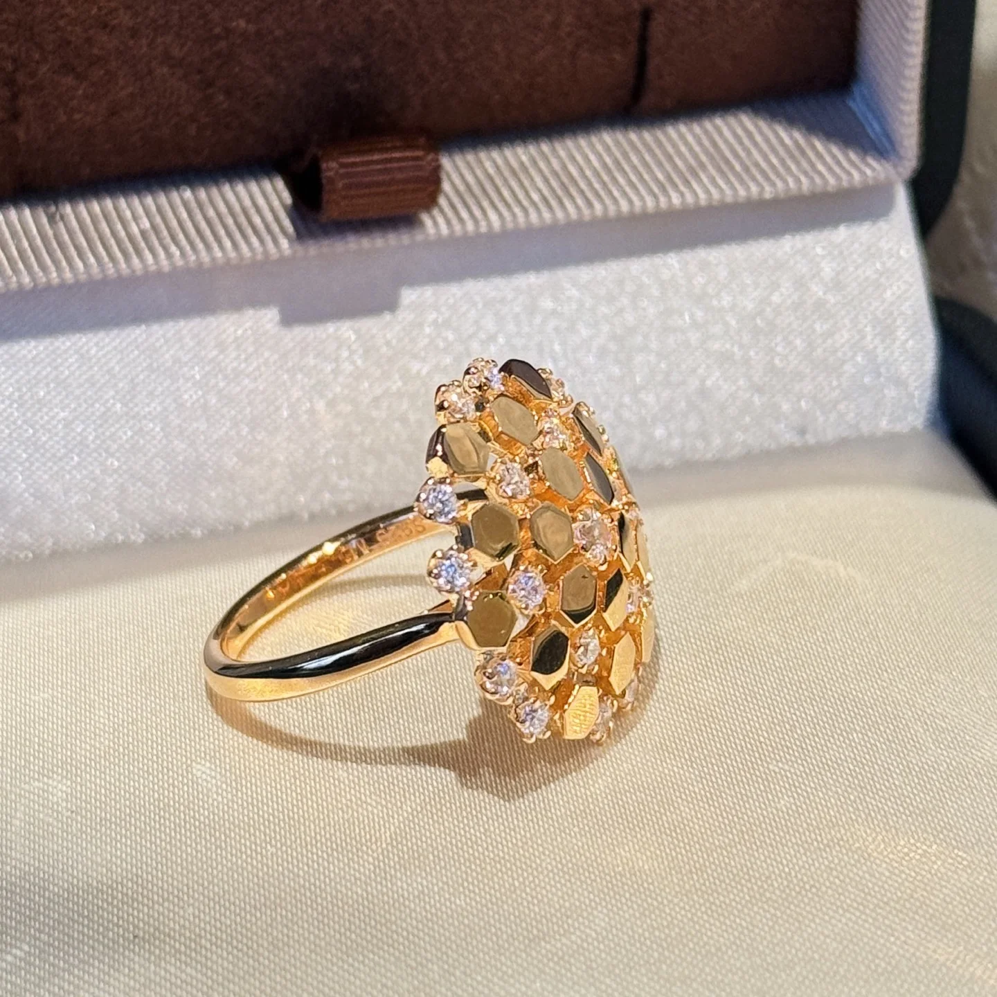 925 Sterling Silver New Style Honeycomb Style Pave Zircon Snowflake Ring For Women Fine Jewelry