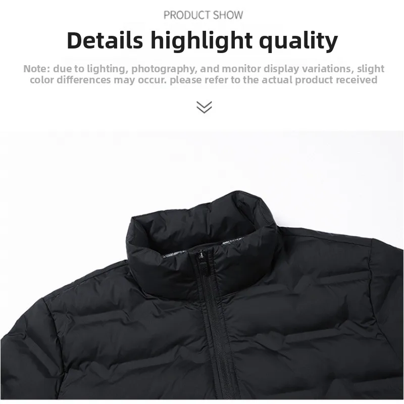 LEOSOXS-Men's outerwear made of graphene material, warm and casual, lightweight stand up collar, winter casual warm top