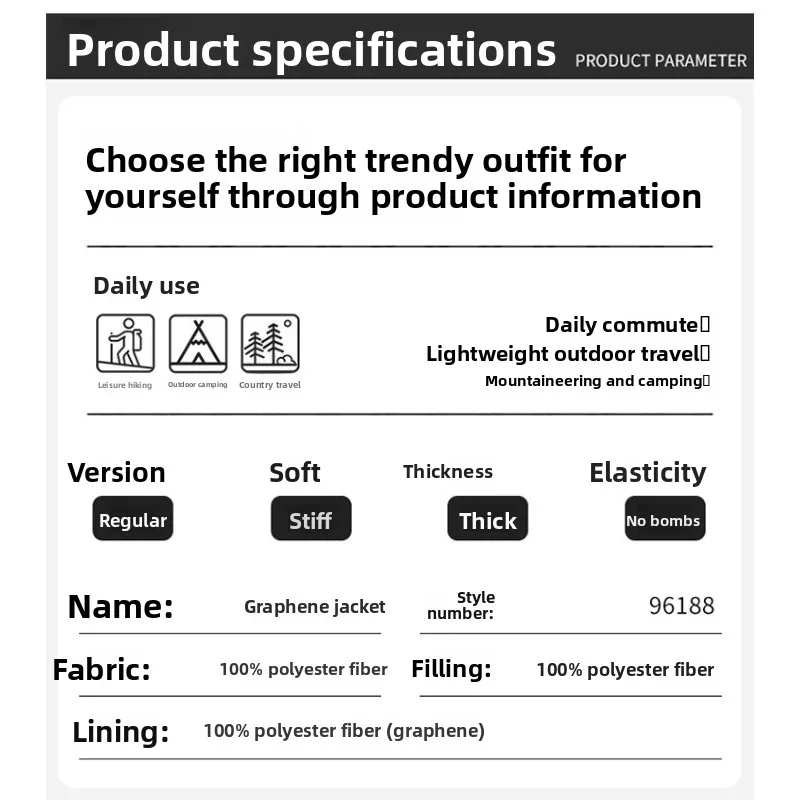 LEOSOXS-Men's outerwear made of graphene material, warm and casual, lightweight stand up collar, winter casual warm top