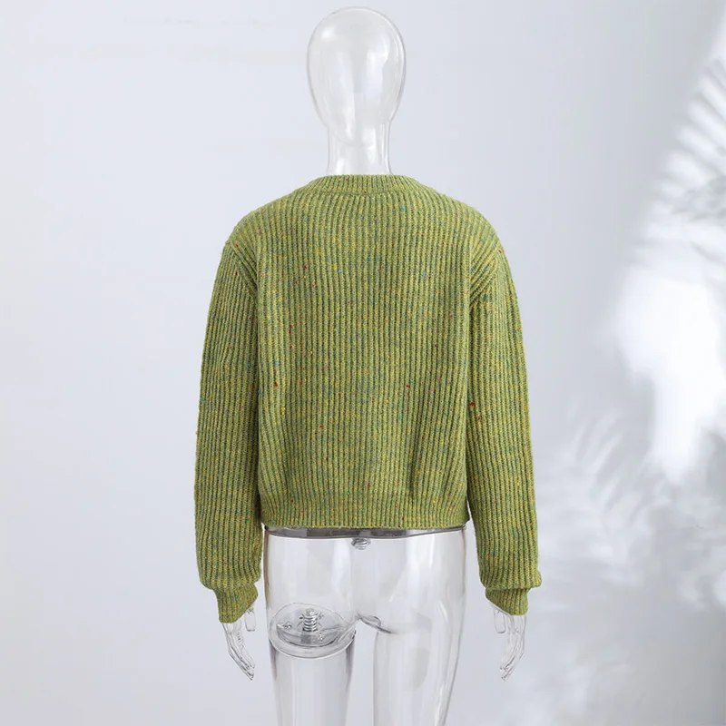 Knitted Jacquard Cardigans 2026 Autumn New Female Casual Stand Collar Full Sleeve Sweater Coats Women's Loose Printing Knitwear