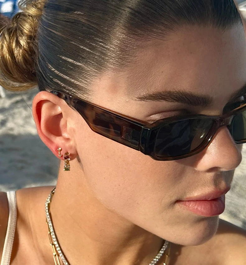Unique Light Luxury Summer Fine Jewelry Designer Plata 925 Sterling Silver Rainbow Colors Zircon Hoop Earrings for Girls