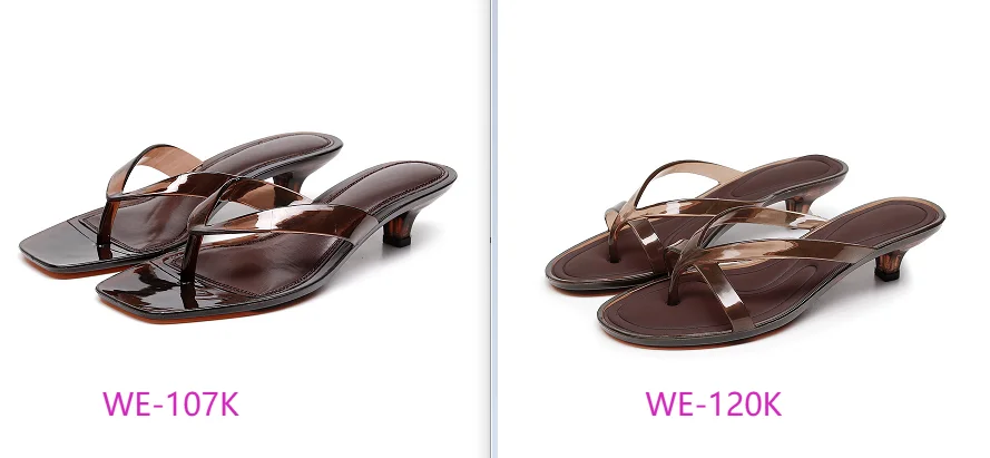 Glam Sheer Heeled Jelly Thong Sandals Women's Transparent Strap Square Toe Kitten Heels Woman Trendy Flip Flops Night Out Shoes