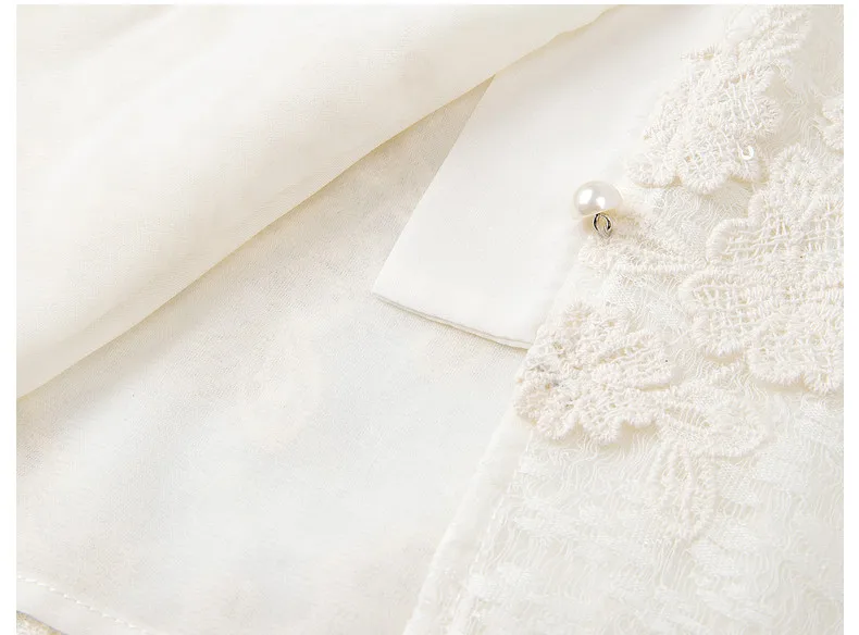 VIMLY Apricot Lace Blouse Women 2026 Spring New O-Neck Floral Embroidery Scallop Hem Top French Style Elegant Casual Shirt A5236