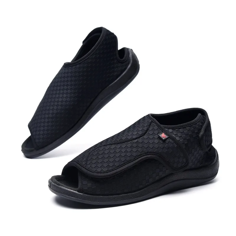 Women Men Diabetic Slippers Extra Wide Diabetic Shoes Adjustable Closure Sandals for Swollen Feet for Indoor