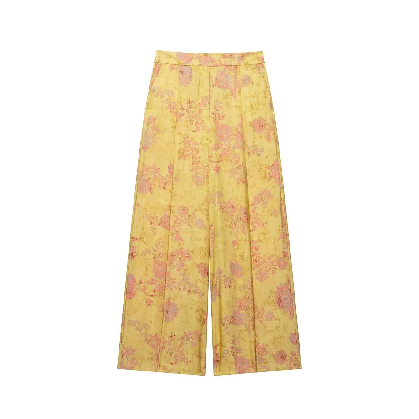 2026 Women Vintage Wide Leg Pant Set Chinese Style Stand Collar Frog Button Long Sleeve Shirt Loose Trousers Print Two Piece Set