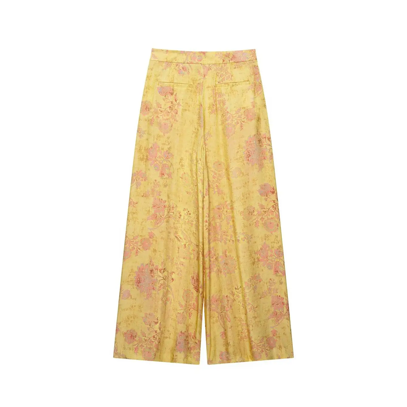 2026 Women Vintage Wide Leg Pant Set Chinese Style Stand Collar Frog Button Long Sleeve Shirt Loose Trousers Print Two Piece Set