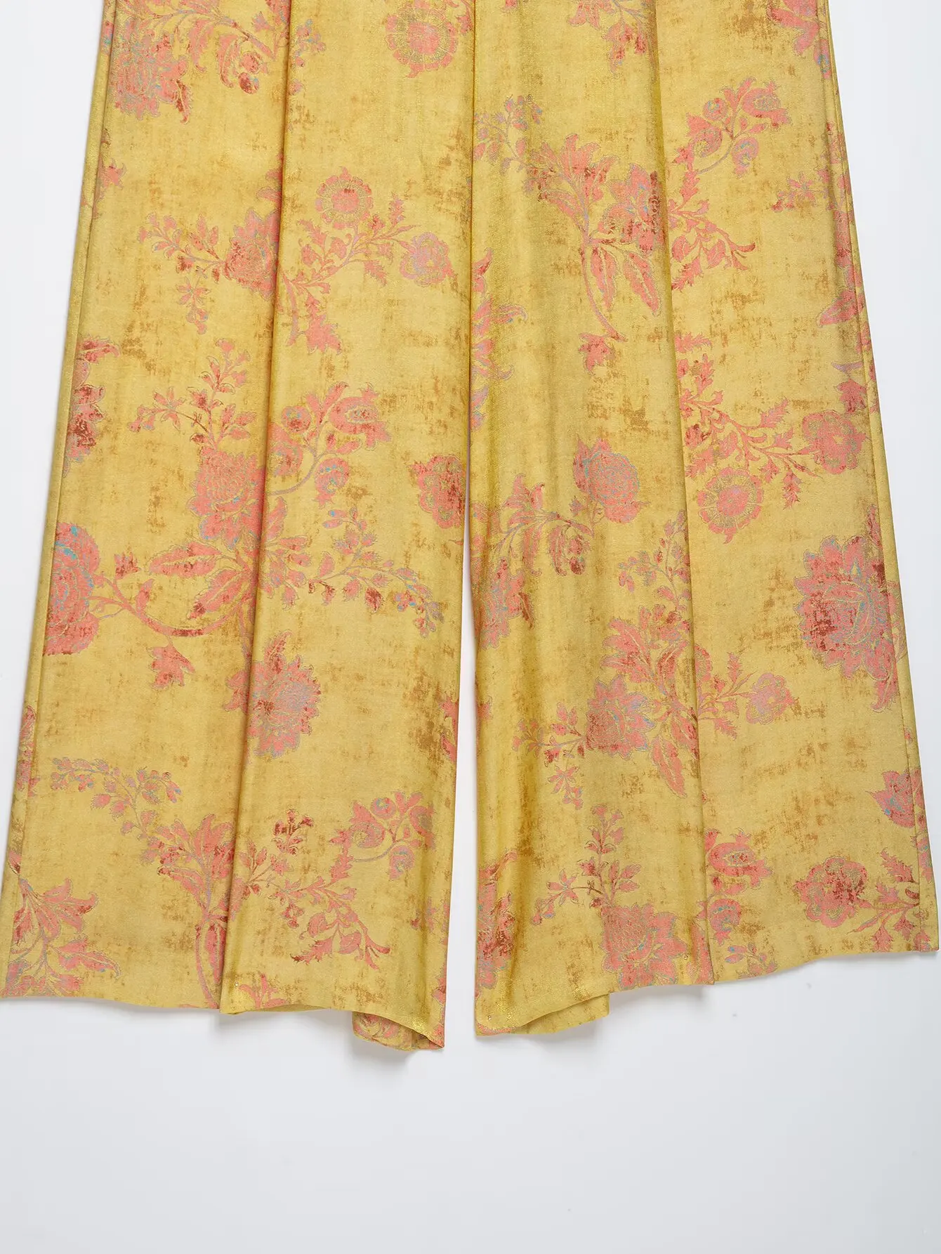 2026 Women Vintage Wide Leg Pant Set Chinese Style Stand Collar Frog Button Long Sleeve Shirt Loose Trousers Print Two Piece Set