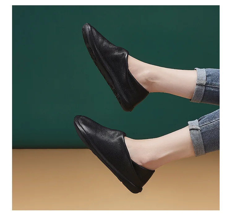 Women's Leather Shoes, Top-grade Cowhide,2026new Style, Flat Shoes, Women's Mother's Shoes Women Work Shoes Comfortable for Work