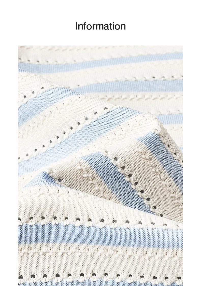 TOYOUTH Women's T-Shirt 2026 Summer New Hollow Stripe Color Block Polo Collar Nautical Top, Loose Fit Vintage Tee