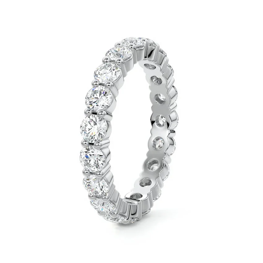 OXTAO Full Moissanite Ring 4mm D VVS1 for Women Sparkling Wedding Eternity Bands Ring Anniversary Jewelry Gifts 14K Gold Filled