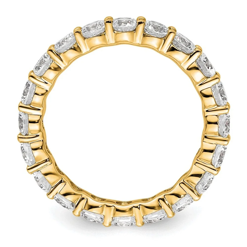 OXTAO Full Moissanite Ring 4mm D VVS1 for Women Sparkling Wedding Eternity Bands Ring Anniversary Jewelry Gifts 14K Gold Filled