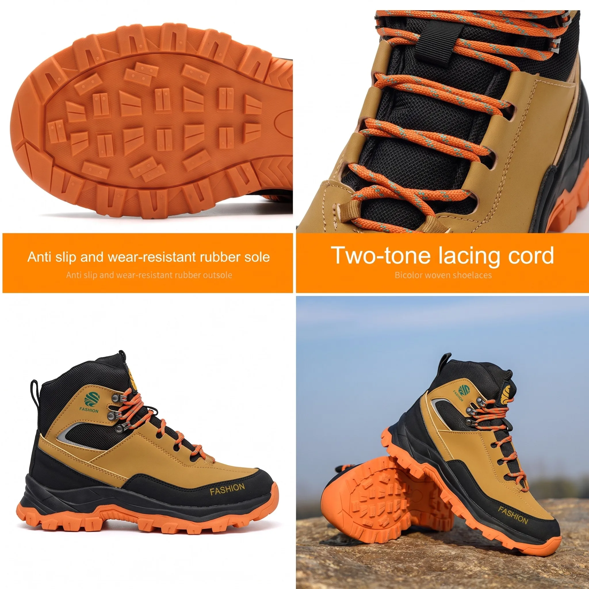 Wear Resistant Men's Safety Boots Soft Work Sneakers Anti Impact Anti Piercing Fashion Comfort Outdoor Men's Shoes