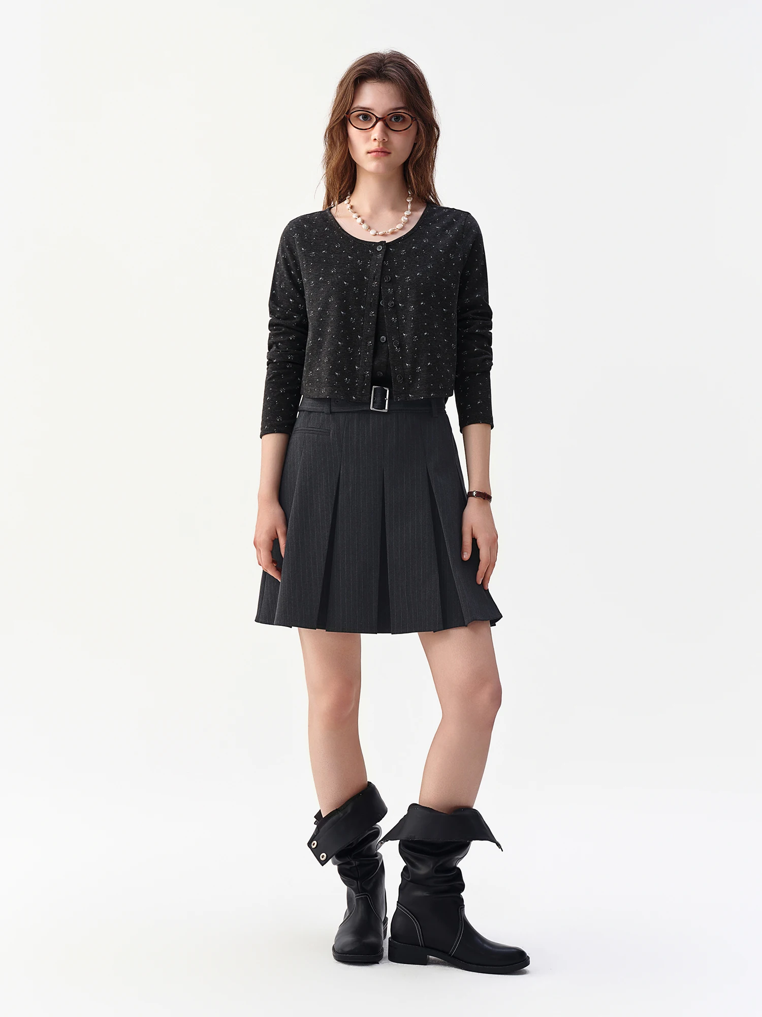 DUSHU 2026 Fall Women‘s Knit Cardigan & Camisole Two Piece Set, Open Front Layering Top for Versatile Office & Everyday Style