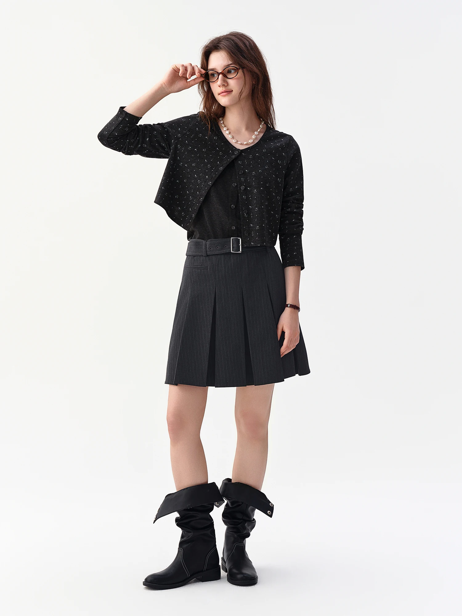 DUSHU 2026 Fall Women‘s Knit Cardigan & Camisole Two Piece Set, Open Front Layering Top for Versatile Office & Everyday Style