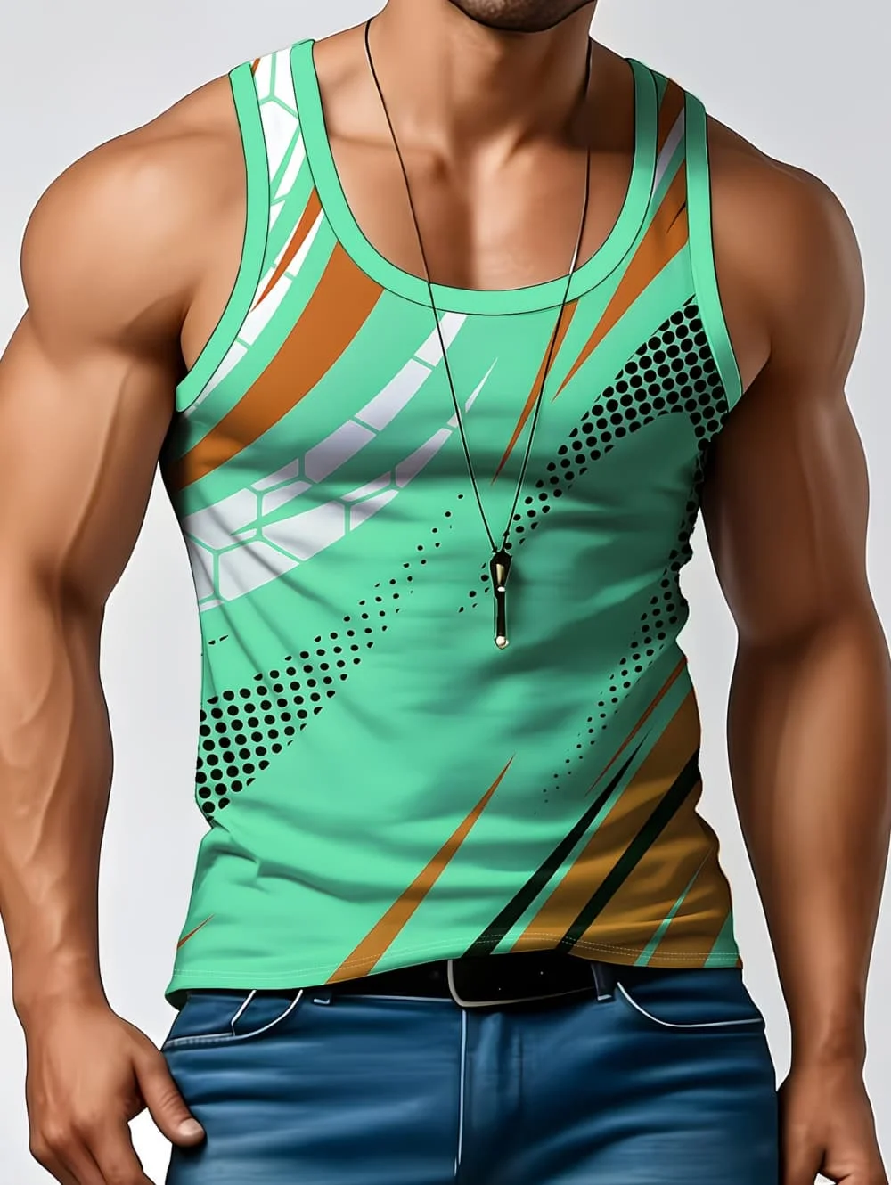Stripe Plaid 3D Printed Tank Tops 2026 New Fashion Men's Tops Tees Sleeveless Fitness Vest Men Harajuku Streetwear GYM T-shirt