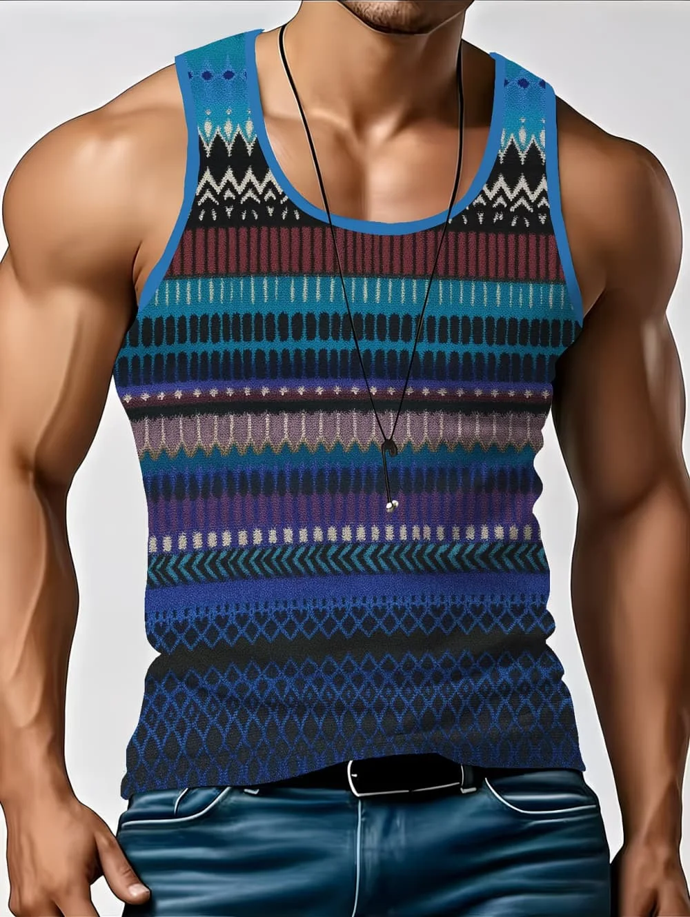 Stripe Plaid 3D Printed Tank Tops 2026 New Fashion Men's Tops Tees Sleeveless Fitness Vest Men Harajuku Streetwear GYM T-shirt