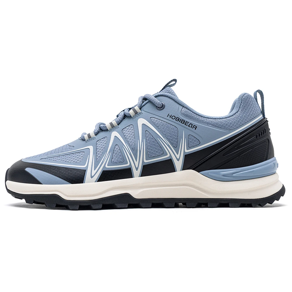 HOBIBEAR Unisex Wide Width Hiking Sneakers Outdoor Trail Running Shoes Artificial Leather Non Slip Lace-Up Walking Sneaker