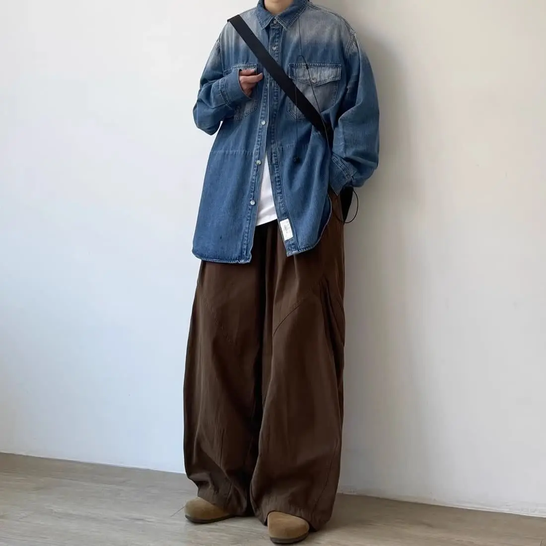 Harajuku Pants Man Baggy Pants Wide Leg Sweatpants Vintage Casual Straight Trousers Streetwear Cotton Japanese Summer