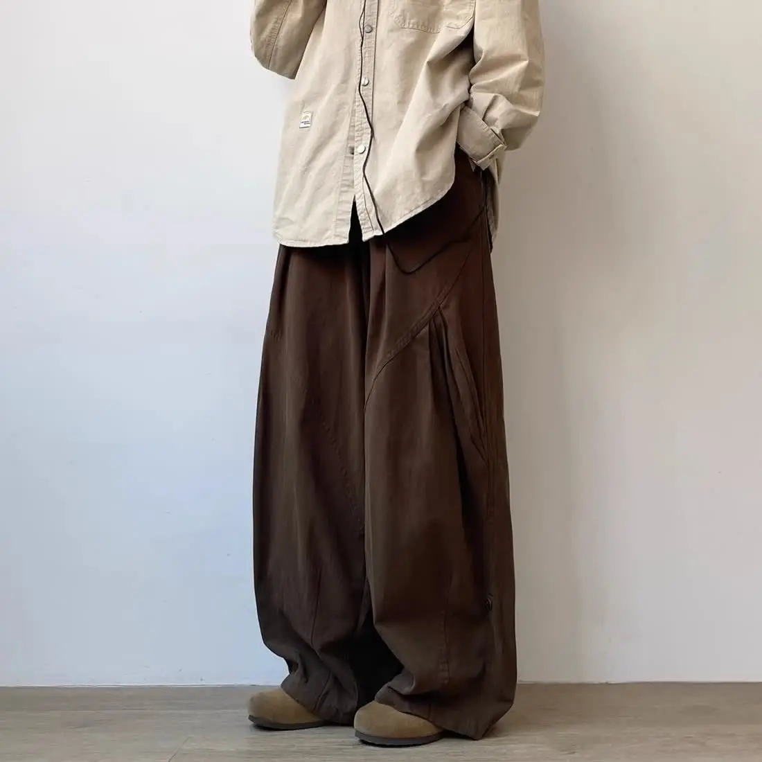 Harajuku Pants Man Baggy Pants Wide Leg Sweatpants Vintage Casual Straight Trousers Streetwear Cotton Japanese Summer