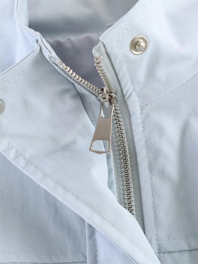 Women's Jacket 2026 New Fashion Long-Sleeve Drawstring Waist Stand-Collar Jacket Casual Chic Personality Autumn Ladies Coat