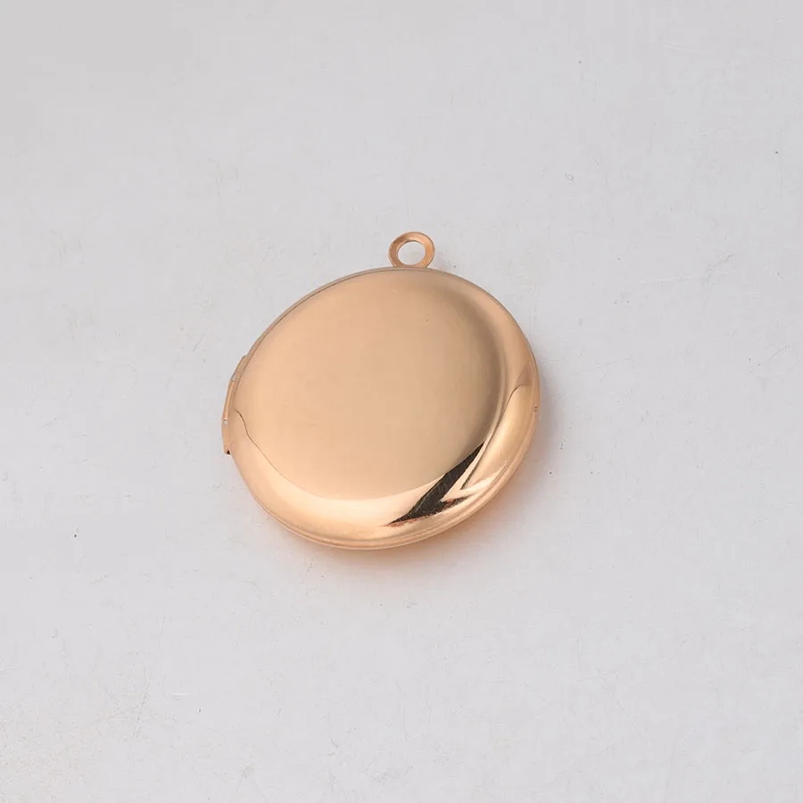 Fnixtar 20Pcs 30*27mm Mirror Polish Round Photo Locket Charms 316L Stainless Steel Photo Picture Locket For DIY Jewelry Making