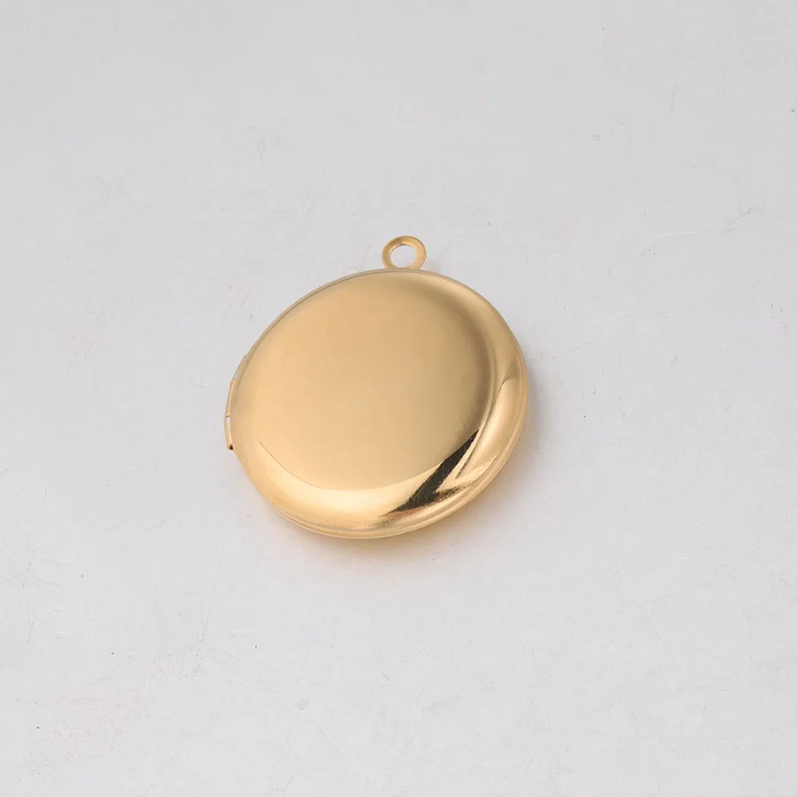Fnixtar 20Pcs 30*27mm Mirror Polish Round Photo Locket Charms 316L Stainless Steel Photo Picture Locket For DIY Jewelry Making