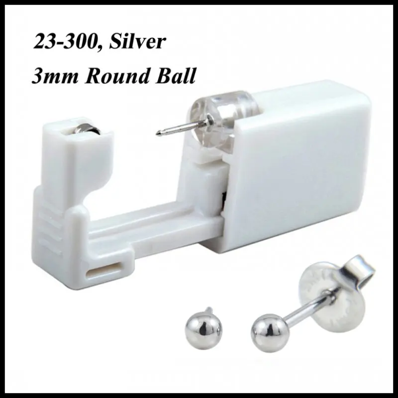 24pcs 316L Stainless Steel Disposable Safe No Pain Ear Nose Piercing Kit Sterile Ear Studs Piercing Gun Tool Piercer Jewelry