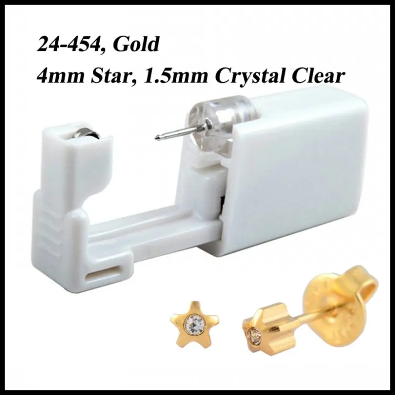 24pcs 316L Stainless Steel Disposable Safe No Pain Ear Nose Piercing Kit Sterile Ear Studs Piercing Gun Tool Piercer Jewelry