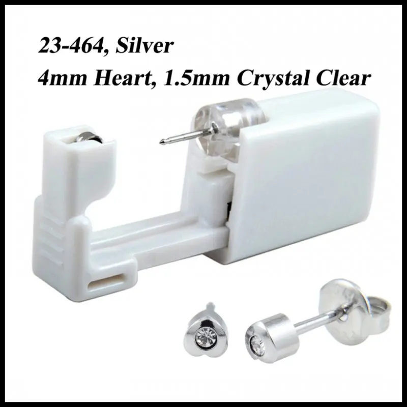 24pcs 316L Stainless Steel Disposable Safe No Pain Ear Nose Piercing Kit Sterile Ear Studs Piercing Gun Tool Piercer Jewelry
