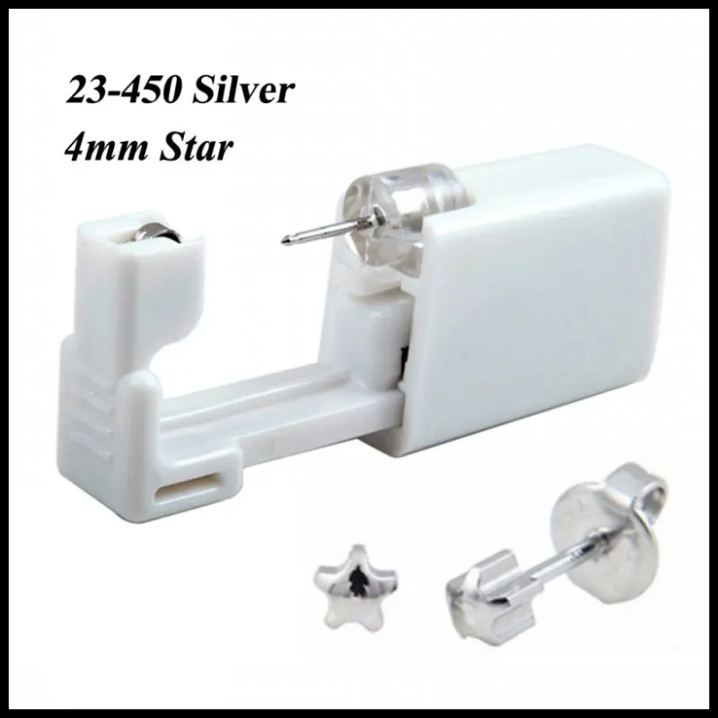 24pcs 316L Stainless Steel Disposable Safe No Pain Ear Nose Piercing Kit Sterile Ear Studs Piercing Gun Tool Piercer Jewelry