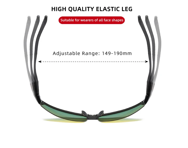 CLLOIO Photochromic Sunglasses Men Polarized Driving Chameleon Glasses Rimless Night Vision Outdoor Sport Travel Fishing Goggle