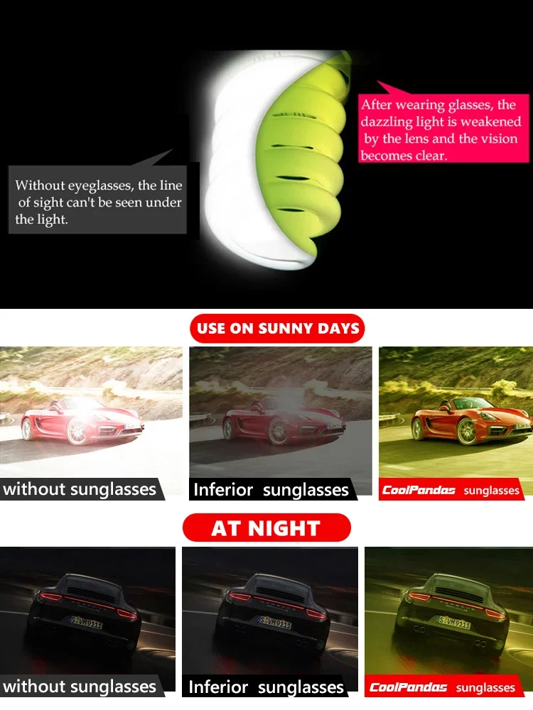 CLLOIO Photochromic Sunglasses Men Polarized Driving Chameleon Glasses Rimless Night Vision Outdoor Sport Travel Fishing Goggle