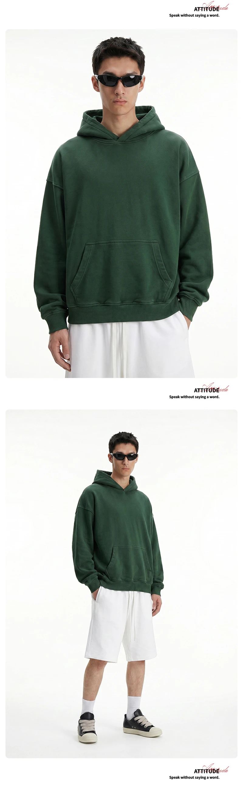 ZODF Vintage Autumn Batik Washed Hooded Hoodies For Men Unisex Distressed 380gsm Cotton Solid Pullovers Outfits HY1288