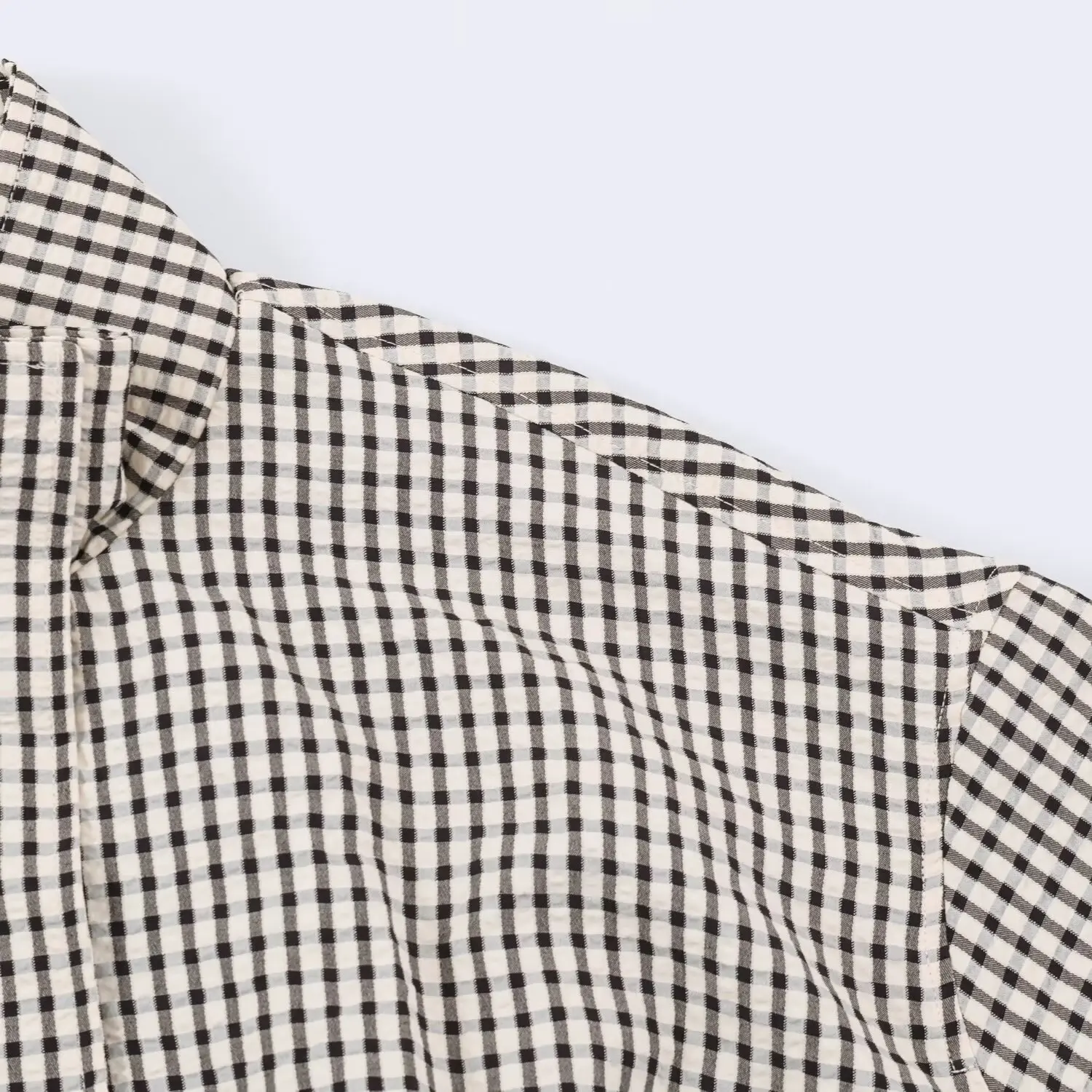 BSAY 2026 Minimalist Women Cropped Gingham Jacket Stand Collar Full Zip Pocket Long Sleeve Loose Vintage Plaid Daily Outer Top