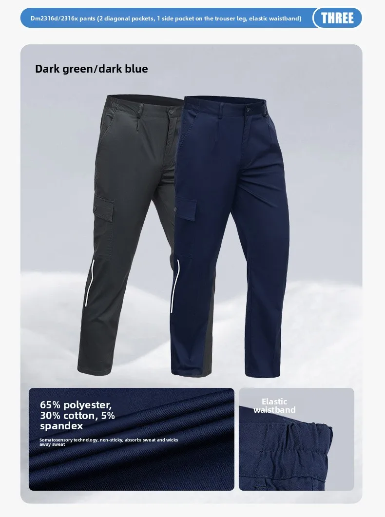 Men's Work Pants for Electricians, Auto Repair, Reflective Strips, Construction Site Trousers, Loose Labor Protection Pants Over