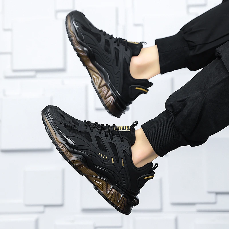 Men's Casual Sports Shoes, Suitable for All Seasons, Large Size Men's Everyday Footwear, with Thick-Soled Cushioning and Low-Top Design, Both Stylish and Practical, Ideal for Commuting; Reinforced Shoelace Design, Non-Slip and Wear-Resistant.