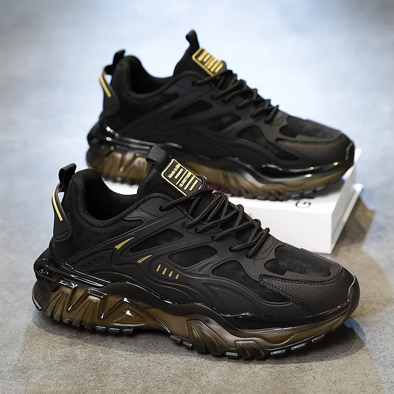 Men's Casual Sports Shoes, Suitable for All Seasons, Large Size Men's Everyday Footwear, with Thick-Soled Cushioning and Low-Top Design, Both Stylish and Practical, Ideal for Commuting; Reinforced Shoelace Design, Non-Slip and Wear-Resistant.