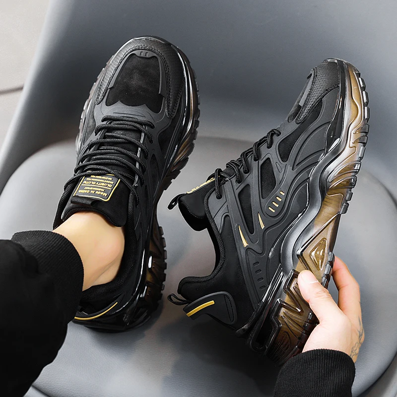 Men's Casual Sports Shoes, Suitable for All Seasons, Large Size Men's Everyday Footwear, with Thick-Soled Cushioning and Low-Top Design, Both Stylish and Practical, Ideal for Commuting; Reinforced Shoelace Design, Non-Slip and Wear-Resistant.