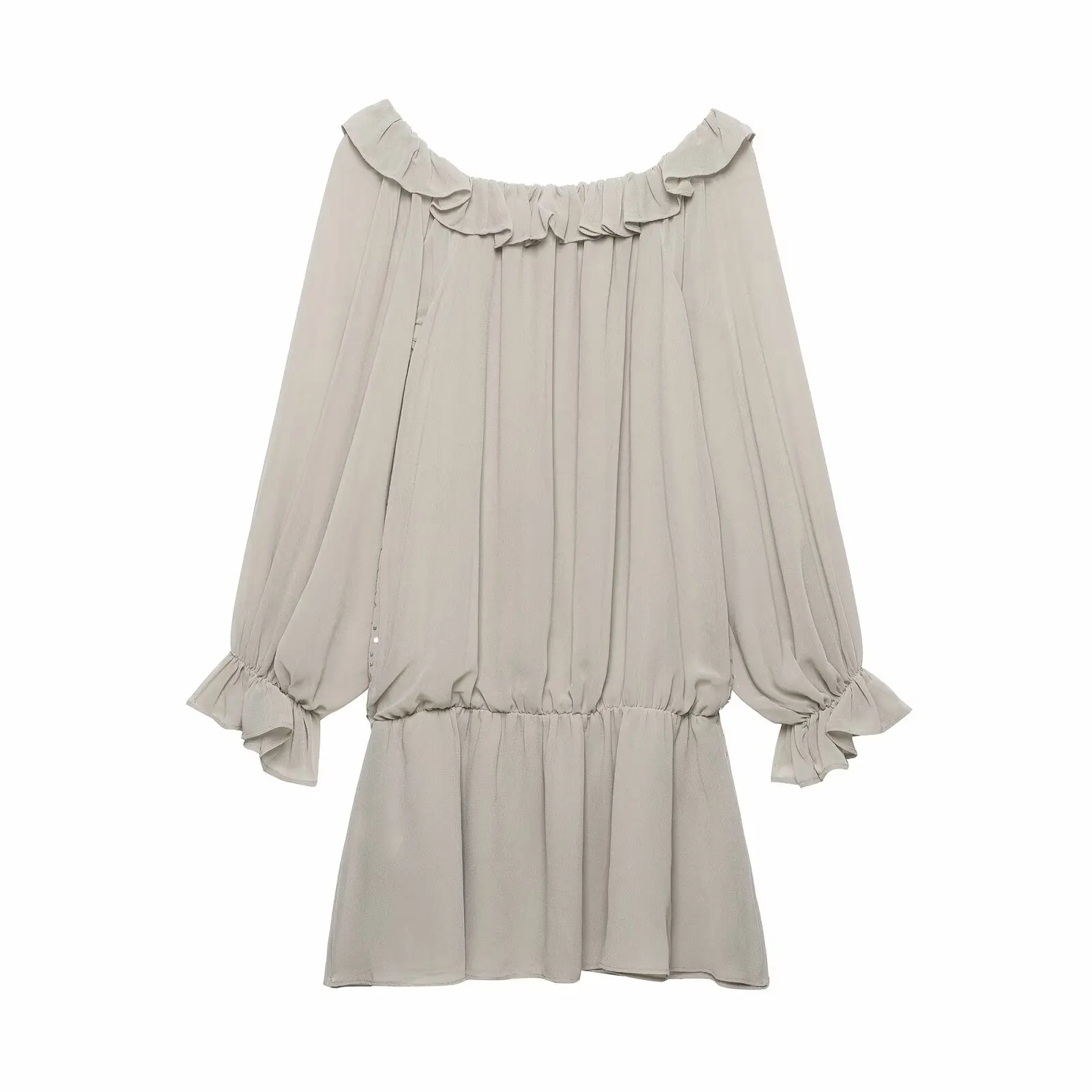 KLKXMYT Elegant Women Sequin Off Shoulder Sexy Dress Long Sleeve Ruffles Mini Dress Female Evening Party Dresses