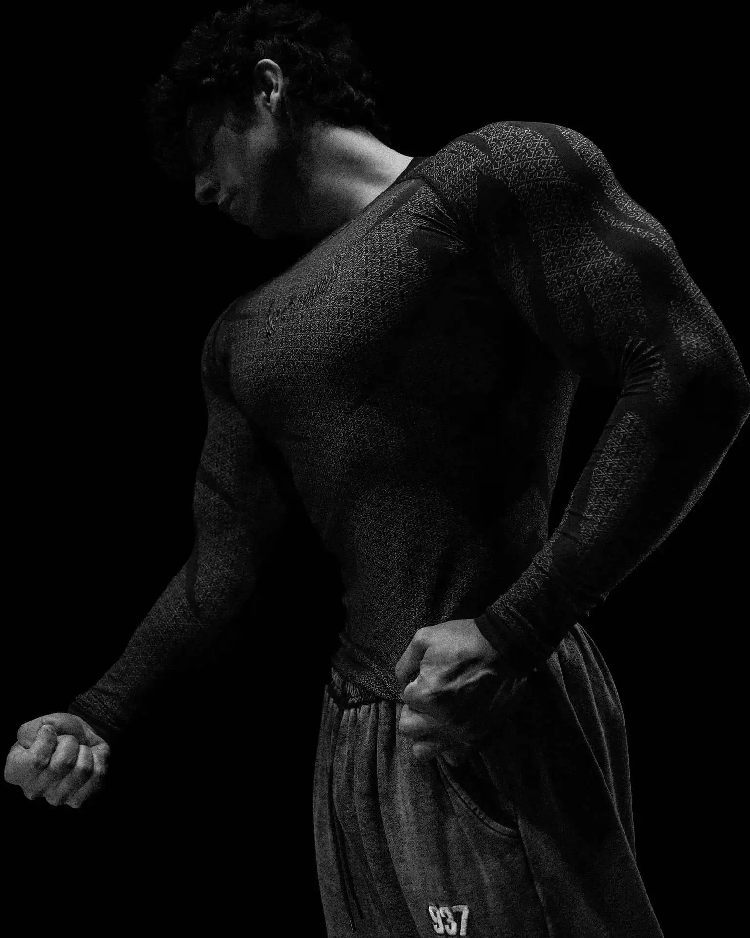 2026 Men American Tight High Stretch Long Sleeve T Shirt Muscle Fitness Sports Gym Training Athletic Top Long Sleeve Fitness