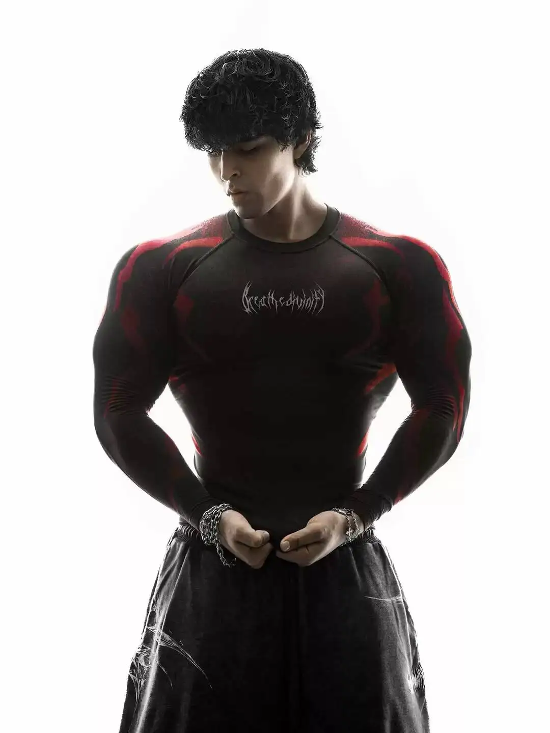 2026 Men American Tight High Stretch Long Sleeve T Shirt Muscle Fitness Sports Gym Training Athletic Top Long Sleeve Fitness
