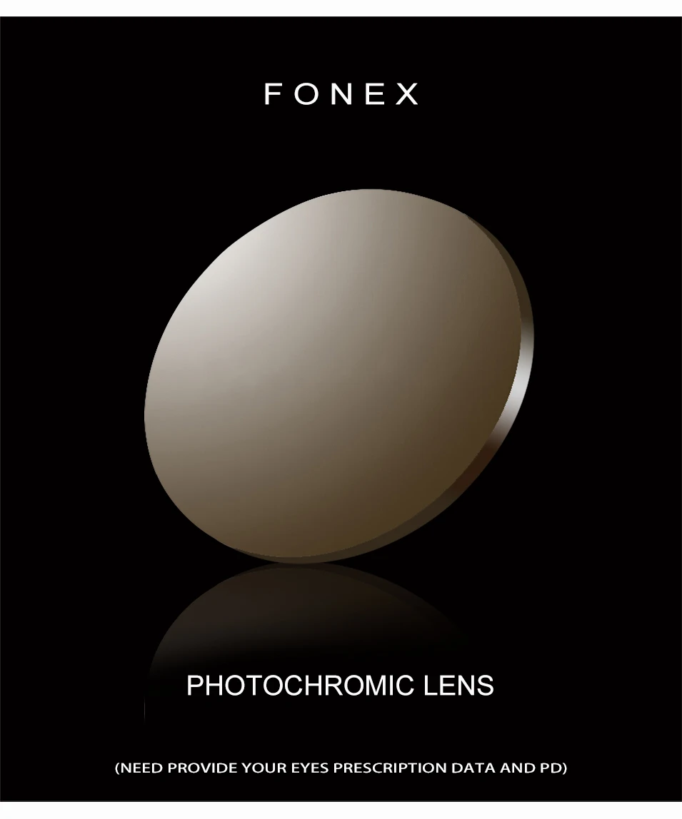 FONEX Customized 1.56 1.61 1.67 Photochromic Optical Prescription CR-39 Resin Aspheric Glasses Lenses Myopia Sunglasses Lens