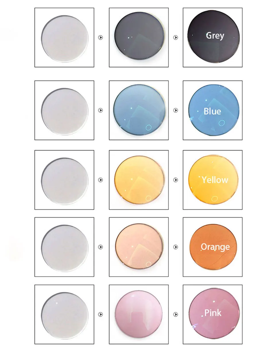 FONEX Customized 1.56 1.61 1.67 Photochromic Optical Prescription CR-39 Resin Aspheric Glasses Lenses Myopia Sunglasses Lens