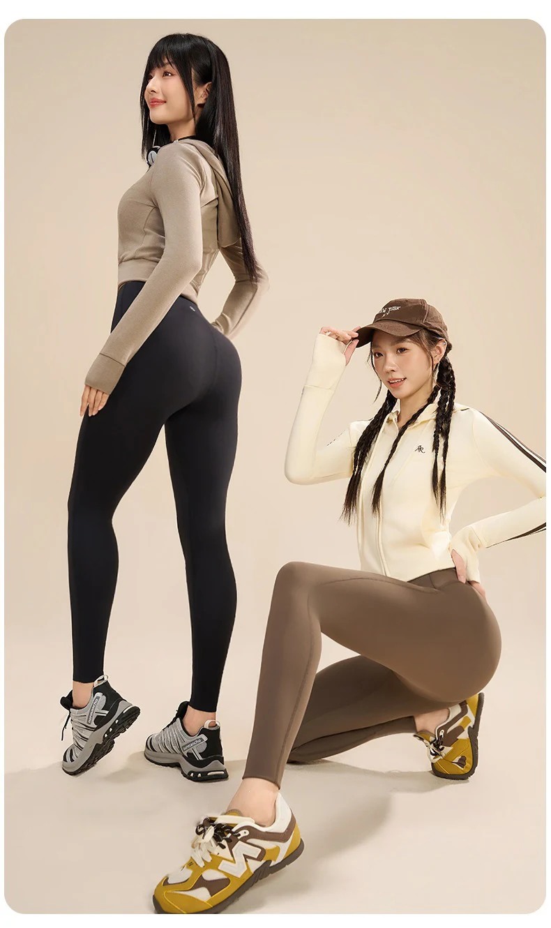 BIVIGAOS New Fitness Yoga Sharkskin Leggings Women High Waist Butt Lifter Naked Feeling Elastic Sports Tight Peach Hip Leggings