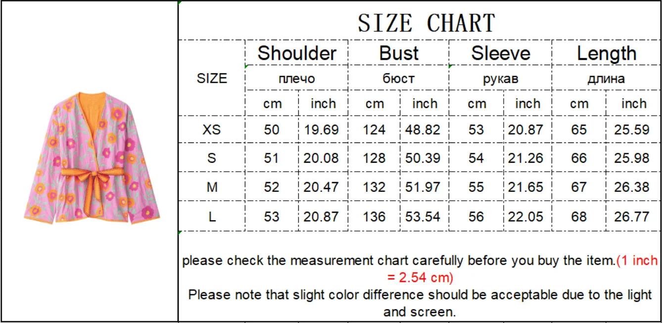 TFMLN New Women's Flowers Embroidered Coats V-neck Long Sleeve With Belt Jackets Autumn New Fashion Casual Ladies Outerwear